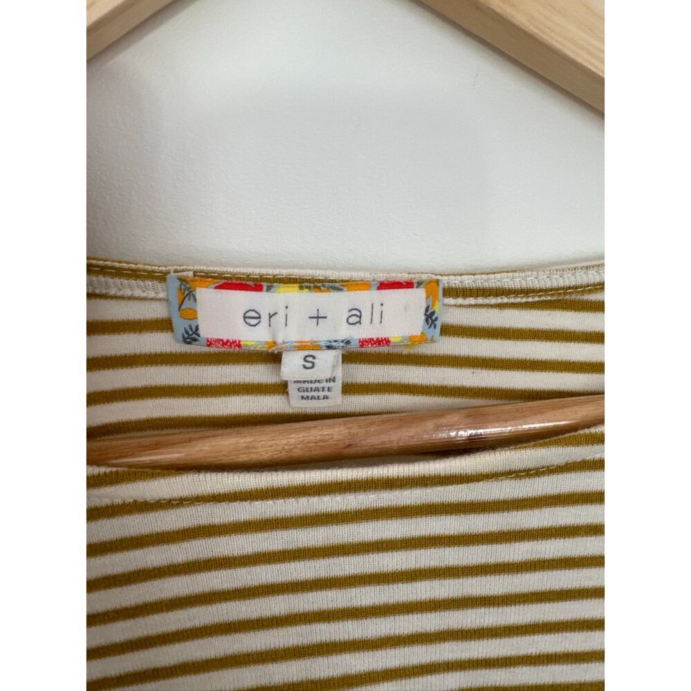 Anthropologie eri + ali Must Striped Puff Sleeve Top - Small - Picture 2 of 7